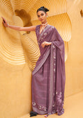 Monjolika Fashion Printed Georgette Classic Saree In Purple - Distacart