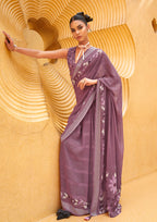 Monjolika Fashion Printed Georgette Classic Saree In Purple - Distacart