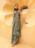 Monjolika Fashion Printed Georgette Classic Saree In Green - Distacart