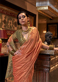 Monjolika Fashion Tussar Silk Weaving Orange Traditional Saree