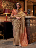 Monjolika Fashion Tussar Silk Weaving Beige Traditional Saree