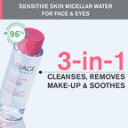 Uriage Thermal Micellar Water for Sensitive Skin Removes Makeup from Face & Eyes Dermat Recommended