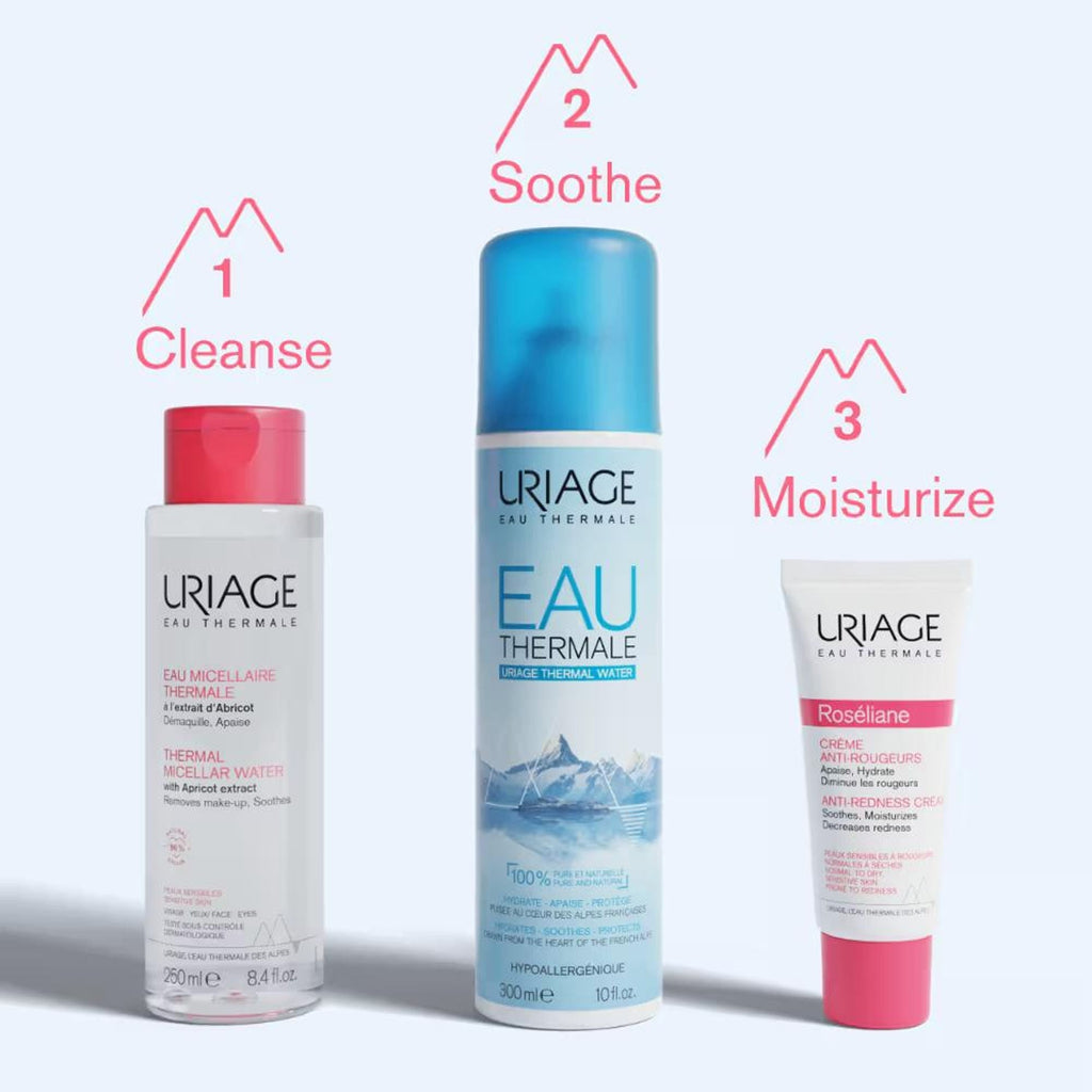 Uriage Thermal Micellar Water for Sensitive Skin Removes Makeup from Face & Eyes Dermat Recommended