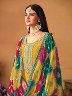 Monjolika Fashion Mustard Color Embroidered Santoon Chinnon Salwar Suit - Distacart