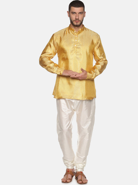 Sethukrishna Gold-Toned Mens Kurta with Pyjamas