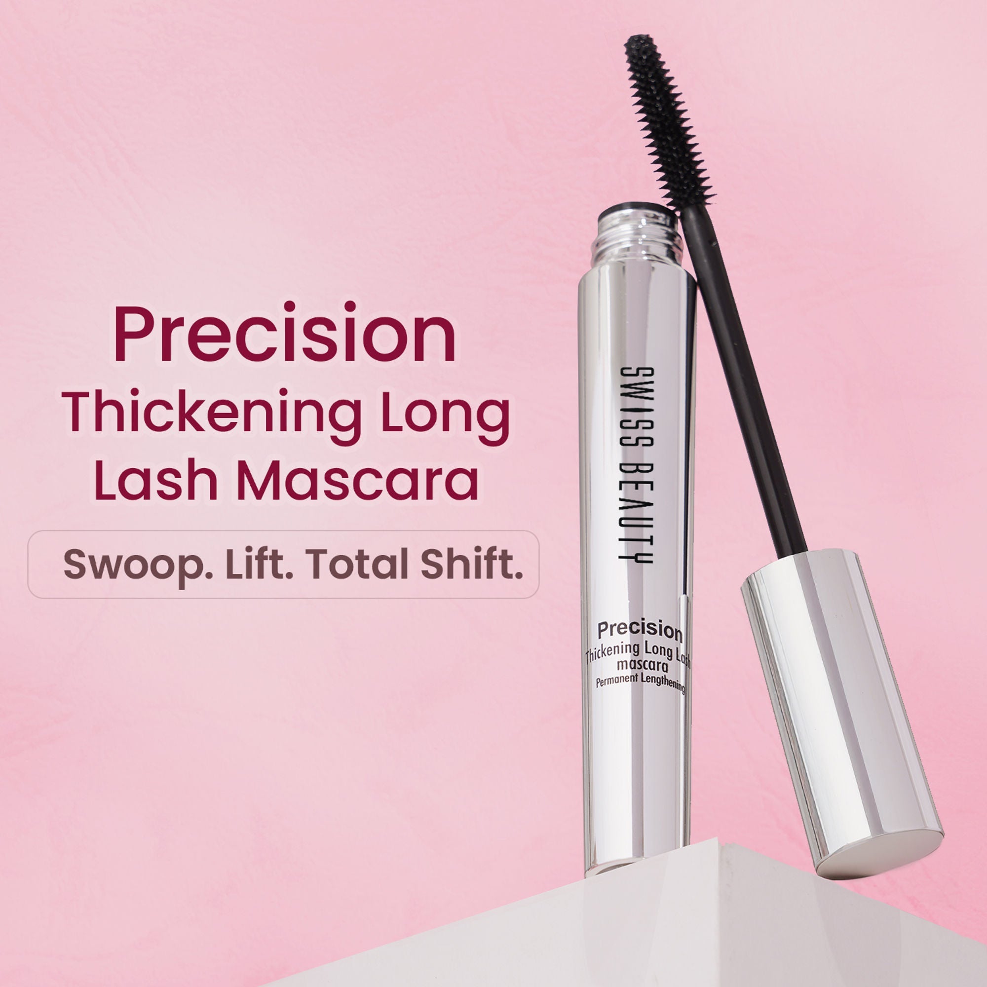 Swiss Beauty Precision Thickening Long Lash Mascara ,Waterproof , Smudge-Proof - Black - Distacart