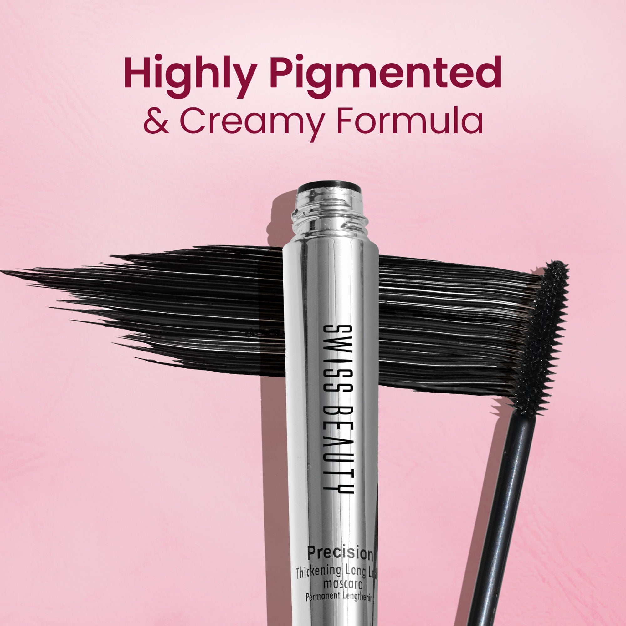 Swiss Beauty Precision Thickening Long Lash Mascara ,Waterproof , Smudge-Proof - Black - Distacart