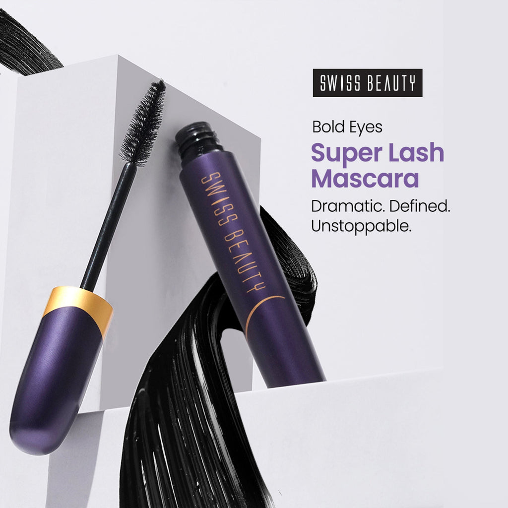 Swiss Beauty Bold Eyes Super Lash Mascara Waterproof - Black - Distacart