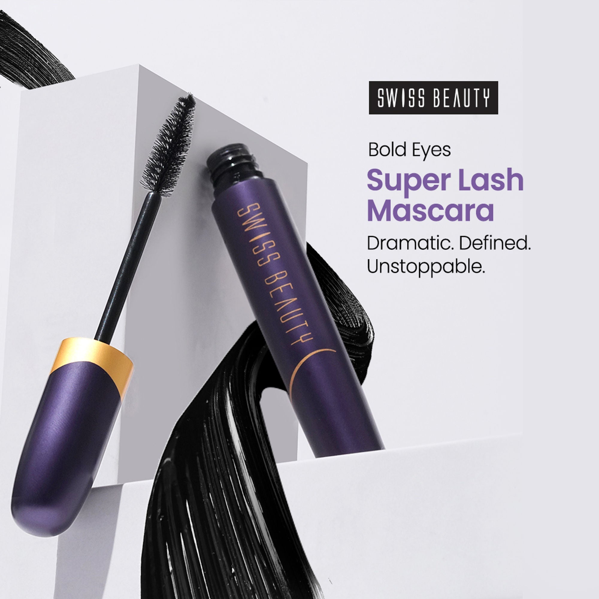 Swiss Beauty Bold Eyes Super Lash Mascara Waterproof - Black - Distacart