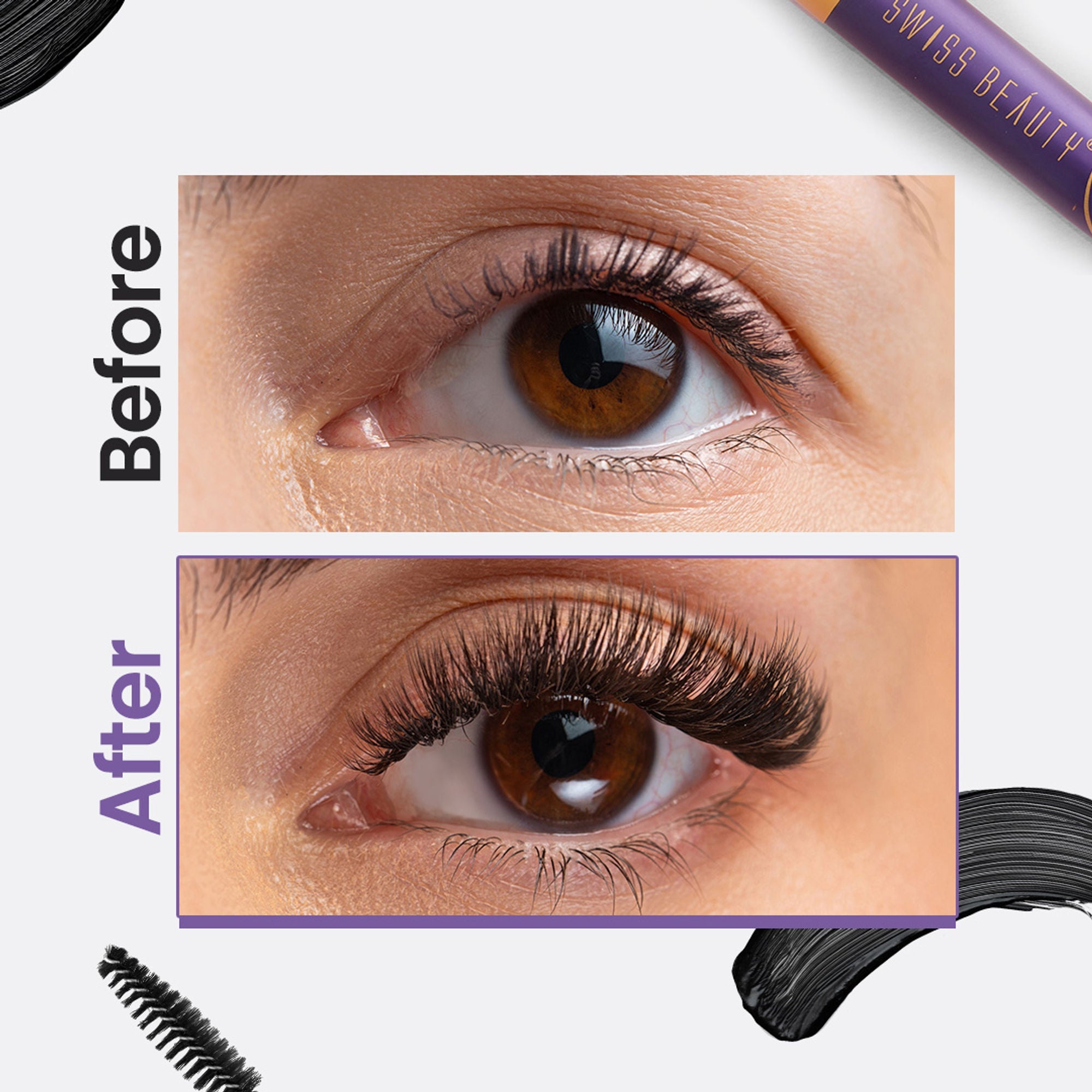Swiss Beauty Bold Eyes Super Lash Mascara Waterproof - Black - Distacart