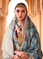Monjolika Fashion Viscose Multi Colour Foil Print Contemporary Saree