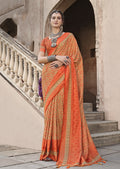 Monjolika Fashion Silk Patola Print Orange Traditional Saree - Distacart