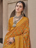 Monjolika Fashion Silk Patola Print Amber Traditional Saree - Distacart
