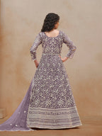 Monjolika Fashion Purple Color Embroidered Santoon Net Salwar Suit - Distacart