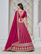 Monjolika Fashion Embroidered Art Silk Trendy Lehenga Choli In Rani Pink