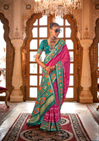 Monjolika Fashion Rani Pink Patola Print Festival Contemporary Saree