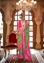 Monjolika Fashion Light Green Patola Print Festival Contemporary Saree
