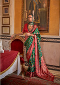 Monjolika Fashion Green Patola Print Festival Contemporary Saree