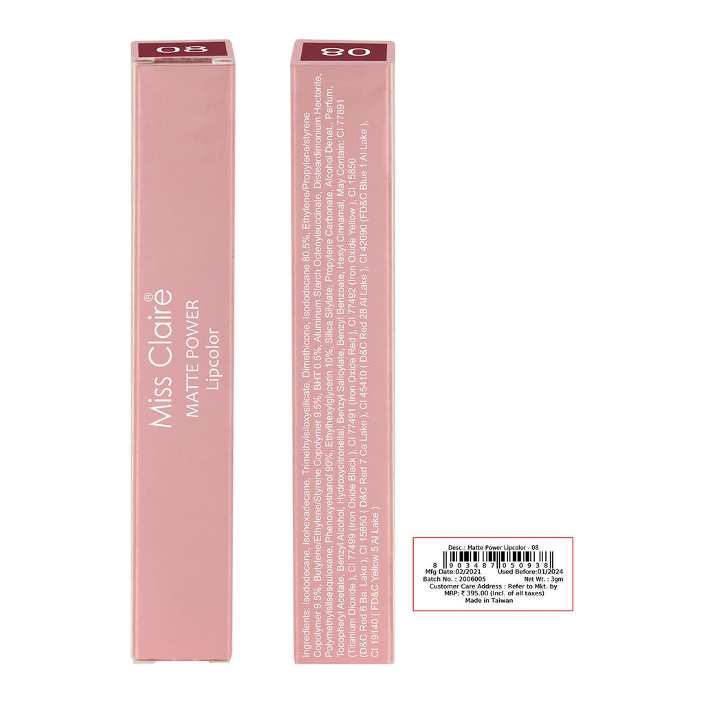 Miss Claire Matte Power Lipcolor - 8