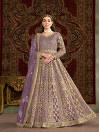 Monjolika Fashion Lilac Color Embroidered Santoon Net Salwar Suit - Distacart