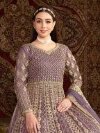 Monjolika Fashion Lilac Color Embroidered Santoon Net Salwar Suit - Distacart