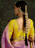 Monjolika Fashion Sequins Embroidered Border Work Dola Silk Lilac Reception Classic Saree - Distacart