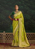 Monjolika Fashion Sequins Embroidered Border Work Dola Silk Pear Reception Classic Saree - Distacart