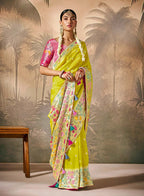 Monjolika Fashion Silk Floral Pattern Zari Work Pear Contemporary Saree - Distacart