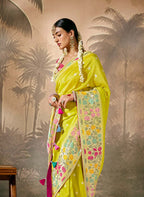 Monjolika Fashion Silk Floral Pattern Zari Work Pear Contemporary Saree - Distacart