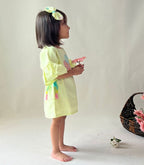 ArthLife Yellow Donuts Embroidered Dress