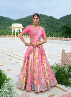 Monjolika Fashion Silk Blend Embroidered Sequins Pink Designer Lehenga Choli