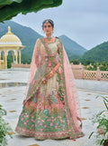 Monjolika Fashion Silk Blend Embroidered Sequins Multi Colour Designer Lehenga Choli