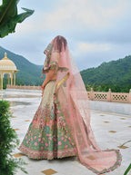 Monjolika Fashion Silk Blend Embroidered Sequins Multi Colour Designer Lehenga Choli