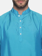 Sethukrishna Men Turquoise Blue Angrakha Kurta with Salwar - Distacart