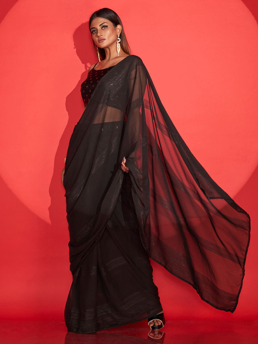 Tikhi Imli Zari Striped Saree - Distacart