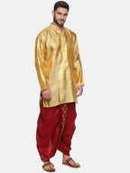 Sethukrishna Men Maroon Embroidered Dhotipants - Distacart