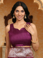 Shree Shyam Fashion Banarasi Silk Purple Saree - Distacart