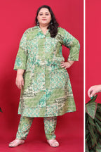Monjolika Fashion Green Colour Rayon Floral Print Classic Co-Ord Set - Distacart