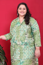 Monjolika Fashion Green Colour Rayon Floral Print Classic Co-Ord Set - Distacart