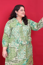 Monjolika Fashion Green Colour Rayon Floral Print Classic Co-Ord Set - Distacart