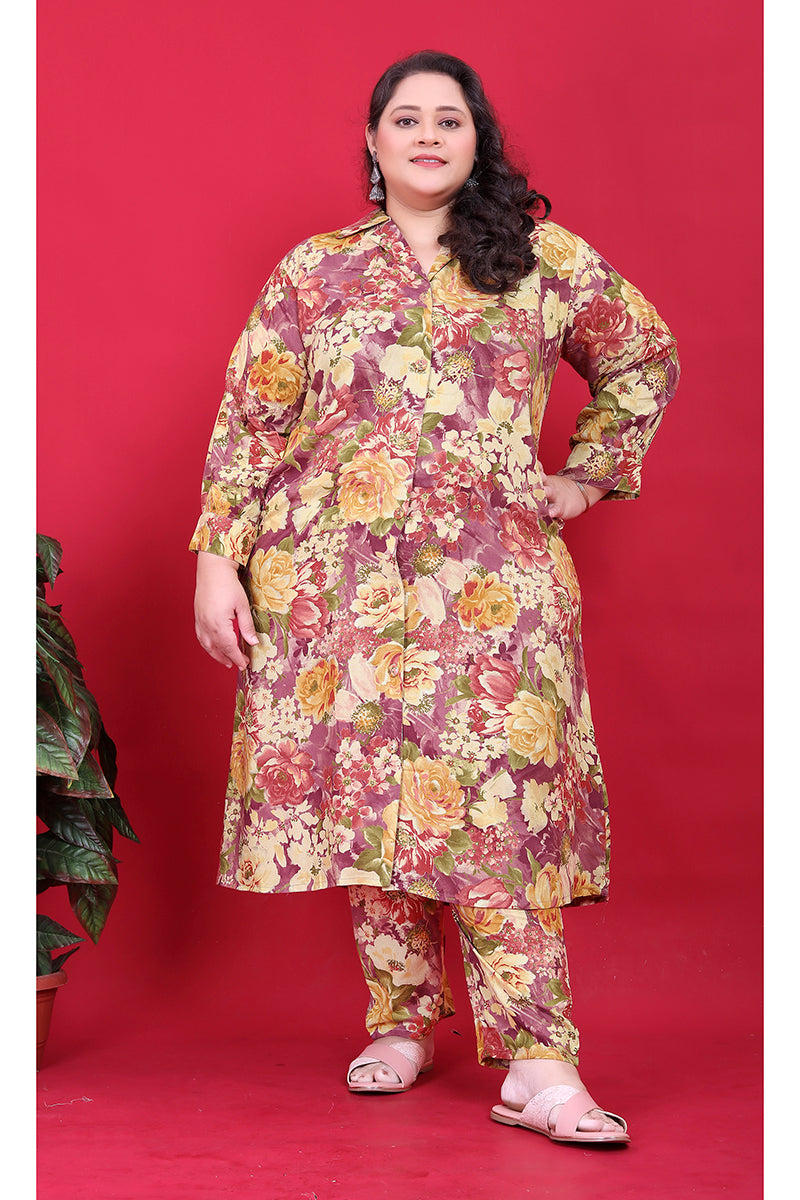 Monjolika Fashion Multicolor Rayon Floral Print Classic Co-Ord Set - Distacart