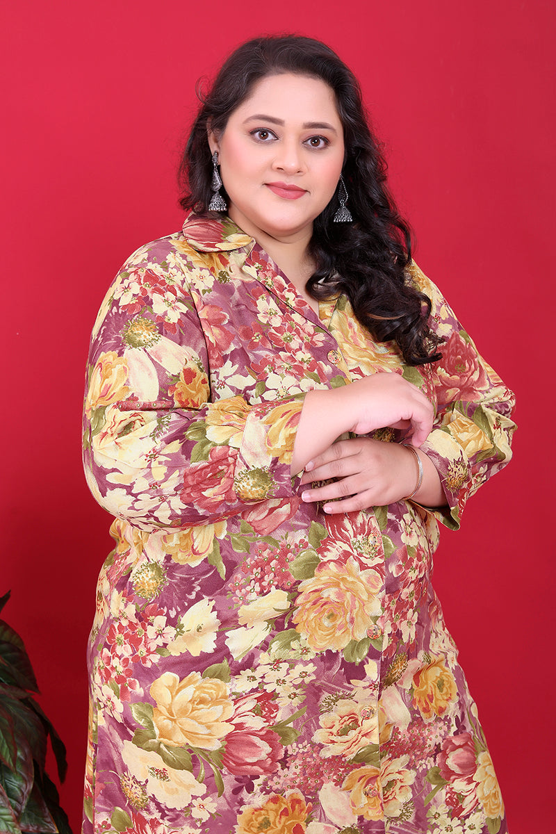 Monjolika Fashion Multicolor Rayon Floral Print Classic Co-Ord Set - Distacart