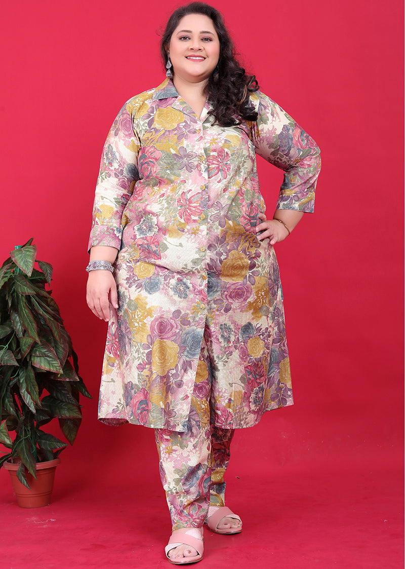 Monjolika Fashion Multicolor Rayon Floral Print Classic Co-Ord Set - Distacart