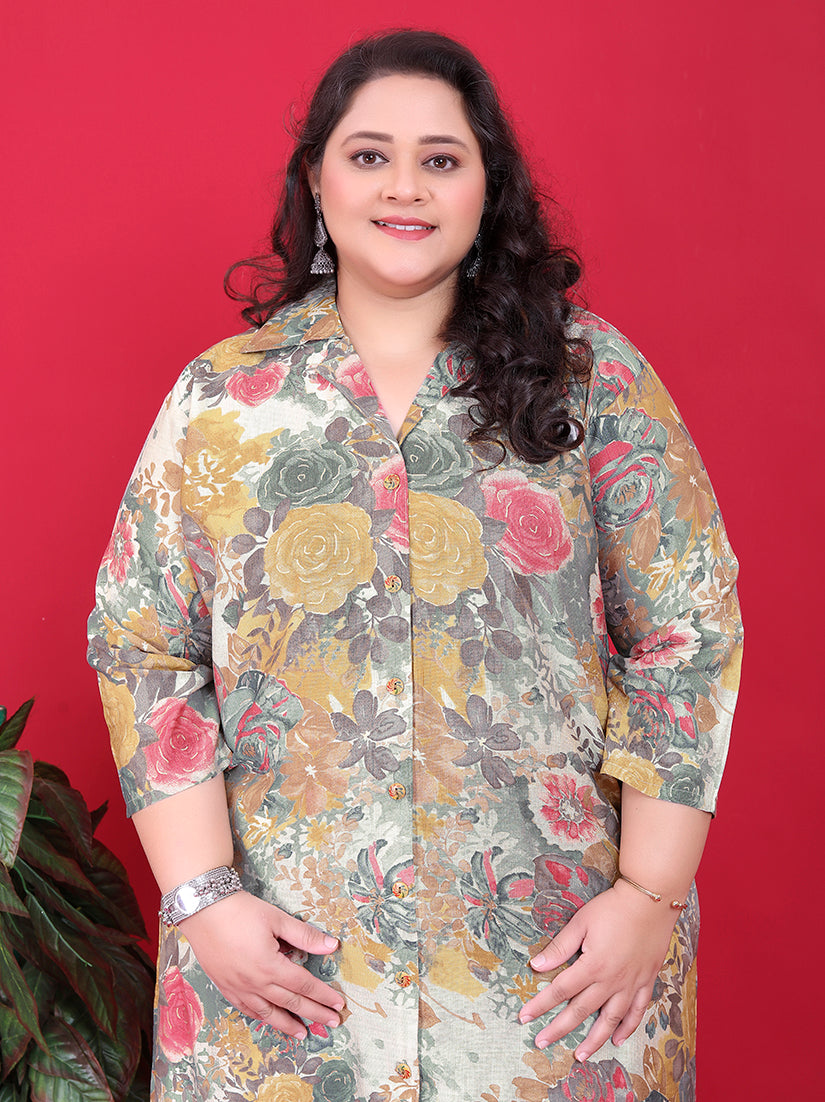 Monjolika Fashion Multicolor Rayon Floral Print Classic Co-Ord Set - Distacart