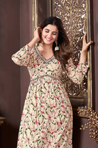 Monjolika Fashion Mehendi Green Rayon Printed Festival Wear Afghani Suit - Distacart