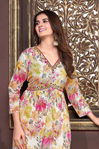 Monjolika Fashion Yellow Rayon Printed Festival Wear Afghani Suit - Distacart