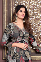 Monjolika Fashion Black Rayon Printed Festival Wear Afghani Suit - Distacart