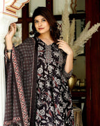 Miravan Women's Embroidered Multi Colour Anarkali Kurta With Palazzo And Dupatta