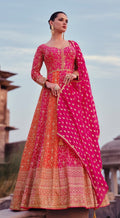 Anaita Pink Heavy Embroidered Faux Georgette Stitched Anarkali Suit - Distacart