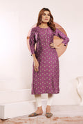 Monjolika Fashion Lavender Viscose Maslin Print With Pocket Stylish Kurti - Distacart